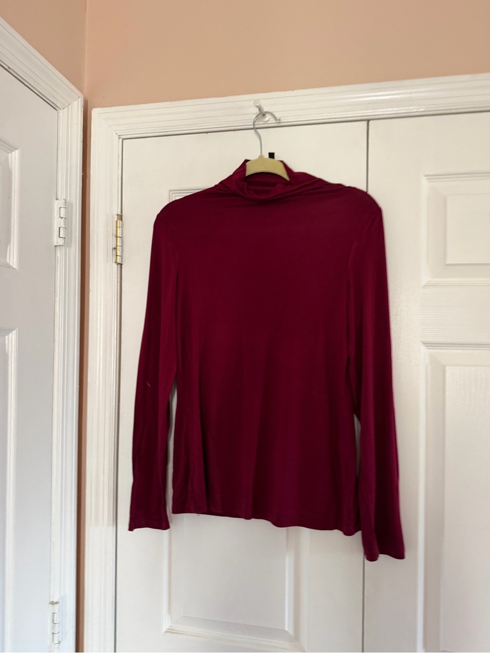 Cupio Burgundy Long-Sleeve Turtleneck Top